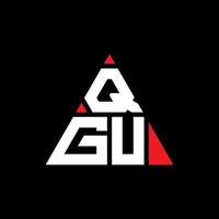 qgu-Dreieck-Buchstaben-Logo-Design mit Dreiecksform. qgu-Dreieck-Logo-Design-Monogramm. qgu-Dreieck-Vektor-Logo-Vorlage mit roter Farbe. qgu dreieckiges Logo einfaches, elegantes und luxuriöses Logo. vektor