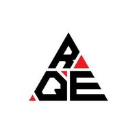 rqe triangel bokstavslogotypdesign med triangelform. rqe triangel logotyp design monogram. rqe triangel vektor logotyp mall med röd färg. rqe triangulär logotyp enkel, elegant och lyxig logotyp.