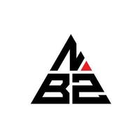 nbz triangel bokstavslogotypdesign med triangelform. nbz triangel logotyp design monogram. nbz triangel vektor logotyp mall med röd färg. nbz triangulär logotyp enkel, elegant och lyxig logotyp.