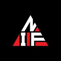 nif-Dreieck-Buchstaben-Logo-Design mit Dreiecksform. NIF-Dreieck-Logo-Design-Monogramm. NIF-Dreieck-Vektor-Logo-Vorlage mit roter Farbe. nif dreieckiges Logo einfaches, elegantes und luxuriöses Logo. vektor