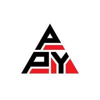 ppy Dreiecksbuchstaben-Logo-Design mit Dreiecksform. Ppy-Dreieck-Logo-Design-Monogramm. Ppy-Dreieck-Vektor-Logo-Vorlage mit roter Farbe. ppy dreieckiges Logo einfaches, elegantes und luxuriöses Logo. vektor
