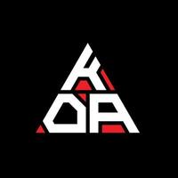 Koa-Dreieck-Buchstaben-Logo-Design mit Dreiecksform. Koa-Dreieck-Logo-Design-Monogramm. Koa-Dreieck-Vektor-Logo-Vorlage mit roter Farbe. Koa dreieckiges Logo einfaches, elegantes und luxuriöses Logo. vektor