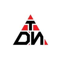 tdn-Dreieck-Buchstaben-Logo-Design mit Dreiecksform. tdn-Dreieck-Logo-Design-Monogramm. tdn-Dreieck-Vektor-Logo-Vorlage mit roter Farbe. tdn dreieckiges Logo einfaches, elegantes und luxuriöses Logo. vektor