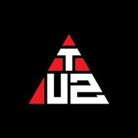 tuz triangel bokstavslogotypdesign med triangelform. tuz triangel logotyp design monogram. tuz triangel vektor logotyp mall med röd färg. tuz triangulär logotyp enkel, elegant och lyxig logotyp.
