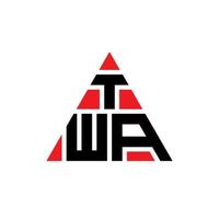 TWA-Dreieck-Buchstaben-Logo-Design mit Dreiecksform. TWA-Dreieck-Logo-Design-Monogramm. TWA-Dreieck-Vektor-Logo-Vorlage mit roter Farbe. twa dreieckiges Logo einfaches, elegantes und luxuriöses Logo. vektor