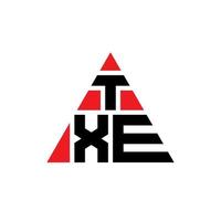 txe-Dreieck-Buchstaben-Logo-Design mit Dreiecksform. TXE-Dreieck-Logo-Design-Monogramm. txe-Dreieck-Vektor-Logo-Vorlage mit roter Farbe. txe dreieckiges Logo einfaches, elegantes und luxuriöses Logo. vektor