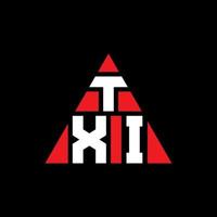 txi-Dreieck-Buchstaben-Logo-Design mit Dreiecksform. Txi-Dreieck-Logo-Design-Monogramm. Txi-Dreieck-Vektor-Logo-Vorlage mit roter Farbe. txi dreieckiges logo einfaches, elegantes und luxuriöses logo. vektor