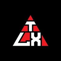 tlx triangel bokstavslogotypdesign med triangelform. tlx triangel logotyp design monogram. tlx triangel vektor logotyp mall med röd färg. tlx triangulär logotyp enkel, elegant och lyxig logotyp.