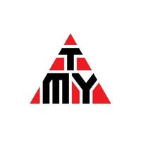 tmy triangel bokstavslogotypdesign med triangelform. tmy triangel logotyp design monogram. tmy triangel vektor logotyp mall med röd färg. tmy trekantiga logotyp enkel, elegant och lyxig logotyp.