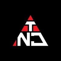 tnj triangel bokstavslogotypdesign med triangelform. tnj triangel logotyp design monogram. tnj triangel vektor logotyp mall med röd färg. tnj triangulär logotyp enkel, elegant och lyxig logotyp.