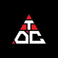 toc triangel bokstavslogotypdesign med triangelform. toc triangel logotyp design monogram. toc triangel vektor logotyp mall med röd färg. toc triangulär logotyp enkel, elegant och lyxig logotyp.