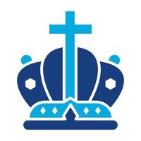 King Crown Glyphe zweifarbiges Symbol vektor