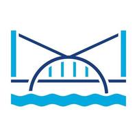 Wasserbrücke Glyphe zweifarbiges Symbol vektor