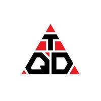 tqd-Dreieck-Buchstaben-Logo-Design mit Dreiecksform. tqd-Dreieck-Logo-Design-Monogramm. tqd-Dreieck-Vektor-Logo-Vorlage mit roter Farbe. tqd dreieckiges Logo einfaches, elegantes und luxuriöses Logo. vektor