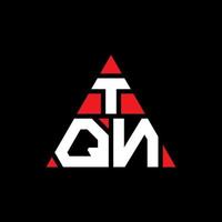 tqn triangel bokstavslogotypdesign med triangelform. tqn triangel logotyp design monogram. tqn triangel vektor logotyp mall med röd färg. tqn triangulär logotyp enkel, elegant och lyxig logotyp.
