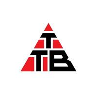 ttb triangel bokstavslogotypdesign med triangelform. ttb triangel logotyp design monogram. ttb triangel vektor logotyp mall med röd färg. ttb triangulär logotyp enkel, elegant och lyxig logotyp.