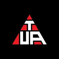Tua-Dreieck-Buchstaben-Logo-Design mit Dreiecksform. Tua-Dreieck-Logo-Design-Monogramm. Tua-Dreieck-Vektor-Logo-Vorlage mit roter Farbe. tua dreieckiges logo einfaches, elegantes und luxuriöses logo. vektor
