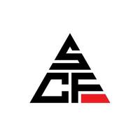 scf-Dreieck-Buchstaben-Logo-Design mit Dreiecksform. scf-Dreieck-Logo-Design-Monogramm. scf-Dreieck-Vektor-Logo-Vorlage mit roter Farbe. scf dreieckiges Logo einfaches, elegantes und luxuriöses Logo. vektor