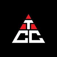 tcc-Dreieck-Buchstaben-Logo-Design mit Dreiecksform. Tcc-Dreieck-Logo-Design-Monogramm. tcc-Dreieck-Vektor-Logo-Vorlage mit roter Farbe. tcc dreieckiges Logo einfaches, elegantes und luxuriöses Logo. vektor
