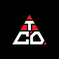 tco triangel bokstavslogotypdesign med triangelform. tco triangel logotyp design monogram. tco triangel vektor logotyp mall med röd färg. tco triangular logotyp enkel, elegant och lyxig logotyp.