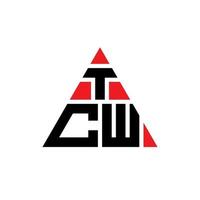 tcw-Dreieck-Buchstaben-Logo-Design mit Dreiecksform. tcw-Dreieck-Logo-Design-Monogramm. TCW-Dreieck-Vektor-Logo-Vorlage mit roter Farbe. tcw dreieckiges Logo einfaches, elegantes und luxuriöses Logo. vektor