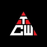 tcw triangel bokstavslogotypdesign med triangelform. tcw triangel logotyp design monogram. tcw triangel vektor logotyp mall med röd färg. tcw triangulär logotyp enkel, elegant och lyxig logotyp.