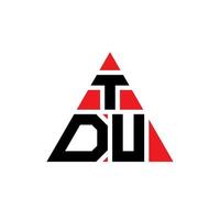 Tdu-Dreieck-Buchstaben-Logo-Design mit Dreiecksform. TDU-Dreieck-Logo-Design-Monogramm. TDU-Dreieck-Vektor-Logo-Vorlage mit roter Farbe. tdu dreieckiges Logo einfaches, elegantes und luxuriöses Logo. vektor