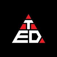 Ted-Dreieck-Buchstaben-Logo-Design mit Dreiecksform. Ted-Dreieck-Logo-Design-Monogramm. Ted-Dreieck-Vektor-Logo-Vorlage mit roter Farbe. Ted dreieckiges Logo einfaches, elegantes und luxuriöses Logo. vektor