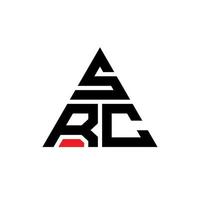 src-Dreieck-Buchstaben-Logo-Design mit Dreiecksform. src-Dreieck-Logo-Design-Monogramm. src-Dreieck-Vektor-Logo-Vorlage mit roter Farbe. src dreieckiges Logo einfaches, elegantes und luxuriöses Logo. vektor