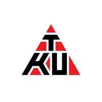 tku-Dreieck-Buchstaben-Logo-Design mit Dreiecksform. TKU-Dreieck-Logo-Design-Monogramm. TKU-Dreieck-Vektor-Logo-Vorlage mit roter Farbe. tku dreieckiges Logo einfaches, elegantes und luxuriöses Logo. vektor