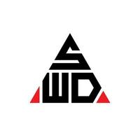 swd-Dreieck-Buchstaben-Logo-Design mit Dreiecksform. SWD-Dreieck-Logo-Design-Monogramm. SWD-Dreieck-Vektor-Logo-Vorlage mit roter Farbe. swd dreieckiges Logo einfaches, elegantes und luxuriöses Logo. vektor