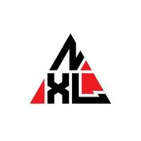 nxl-Dreieck-Buchstaben-Logo-Design mit Dreiecksform. nxl-Dreieck-Logo-Design-Monogramm. nxl-Dreieck-Vektor-Logo-Vorlage mit roter Farbe. nxl dreieckiges Logo einfaches, elegantes und luxuriöses Logo. vektor