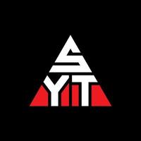 syt-Dreieck-Buchstaben-Logo-Design mit Dreiecksform. syt-Dreieck-Logo-Design-Monogramm. Syt-Dreieck-Vektor-Logo-Vorlage mit roter Farbe. syt dreieckiges Logo einfaches, elegantes und luxuriöses Logo. vektor