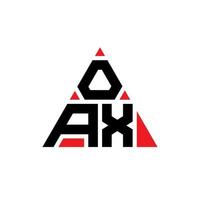 Oax-Dreieck-Buchstaben-Logo-Design mit Dreiecksform. Oax-Dreieck-Logo-Design-Monogramm. Oax-Dreieck-Vektor-Logo-Vorlage mit roter Farbe. oax dreieckiges Logo einfaches, elegantes und luxuriöses Logo. vektor