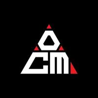 ocm triangel bokstavslogotypdesign med triangelform. ocm triangel logotyp design monogram. ocm triangel vektor logotyp mall med röd färg. ocm triangulär logotyp enkel, elegant och lyxig logotyp.