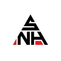 snh triangel bokstavslogotypdesign med triangelform. snh triangel logotyp design monogram. snh triangel vektor logotyp mall med röd färg. snh triangulär logotyp enkel, elegant och lyxig logotyp.
