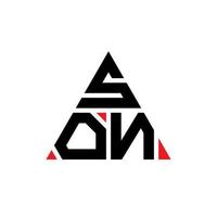 Sohn-Dreieck-Buchstaben-Logo-Design mit Dreiecksform. Sohn-Dreieck-Logo-Design-Monogramm. Sohn-Dreieck-Vektor-Logo-Vorlage mit roter Farbe. sohn dreieckiges logo einfaches, elegantes und luxuriöses logo. vektor