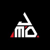 jmo Dreiecksbuchstaben-Logo-Design mit Dreiecksform. JMO-Dreieck-Logo-Design-Monogramm. JMO-Dreieck-Vektor-Logo-Vorlage mit roter Farbe. jmo dreieckiges Logo einfaches, elegantes und luxuriöses Logo. vektor