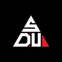 sdu-Dreieck-Buchstaben-Logo-Design mit Dreiecksform. Sdu-Dreieck-Logo-Design-Monogramm. sdu-Dreieck-Vektor-Logo-Vorlage mit roter Farbe. sdu dreieckiges Logo einfaches, elegantes und luxuriöses Logo. vektor