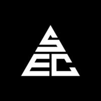 Logo-Design mit Dreiecksbuchstaben und Dreiecksform. sec-Dreieck-Logo-Design-Monogramm. sec-Dreieck-Vektor-Logo-Vorlage mit roter Farbe. sec dreieckiges Logo einfaches, elegantes und luxuriöses Logo. vektor
