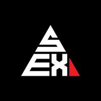 Sex-Dreieck-Buchstaben-Logo-Design mit Dreiecksform. Sex-Dreieck-Logo-Design-Monogramm. Sex-Dreieck-Vektor-Logo-Vorlage mit roter Farbe. dreieckiges Sex-Logo Einfaches, elegantes und luxuriöses Logo. vektor
