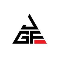 jgf triangel bokstavslogotypdesign med triangelform. jgf triangel logotyp design monogram. jgf triangel vektor logotyp mall med röd färg. jgf triangulär logotyp enkel, elegant och lyxig logotyp.