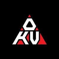 OKV-Dreieck-Buchstaben-Logo-Design mit Dreiecksform. Okv-Dreieck-Logo-Design-Monogramm. Okv-Dreieck-Vektor-Logo-Vorlage mit roter Farbe. okv dreieckiges Logo einfaches, elegantes und luxuriöses Logo. vektor