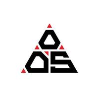 oos triangel bokstavslogotypdesign med triangelform. oos triangel logotyp design monogram. oos triangel vektor logotyp mall med röd färg. oos trekantiga logotyp enkel, elegant och lyxig logotyp.