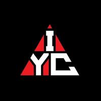 iyc triangel bokstavslogotypdesign med triangelform. iyc triangel logotyp design monogram. iyc triangel vektor logotyp mall med röd färg. iyc triangulär logotyp enkel, elegant och lyxig logotyp.