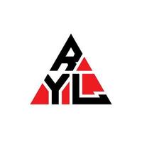 ryl-Dreieck-Buchstaben-Logo-Design mit Dreiecksform. Ryl-Dreieck-Logo-Design-Monogramm. ryl dreieck vektor logo vorlage mit roter farbe. ryl dreieckiges logo einfaches, elegantes und luxuriöses logo.