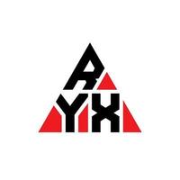 ryx-Dreieck-Buchstaben-Logo-Design mit Dreiecksform. Ryx-Dreieck-Logo-Design-Monogramm. Ryx-Dreieck-Vektor-Logo-Vorlage mit roter Farbe. ryx dreieckiges Logo einfaches, elegantes und luxuriöses Logo. vektor
