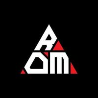 Rom-Dreieck-Buchstaben-Logo-Design mit Dreiecksform. Rom-Dreieck-Logo-Design-Monogramm. Rom-Dreieck-Vektor-Logo-Vorlage mit roter Farbe. rom dreieckiges Logo einfaches, elegantes und luxuriöses Logo. vektor