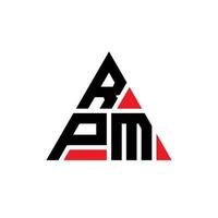 rpm triangel bokstavslogotyp design med triangelform. rpm triangel logotyp design monogram. rpm triangel vektor logotyp mall med röd färg. rpm triangulär logotyp enkel, elegant och lyxig logotyp.