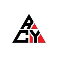 rcy triangel bokstavslogotypdesign med triangelform. rcy triangel logotyp design monogram. rcy triangel vektor logotyp mall med röd färg. rcy triangulär logotyp enkel, elegant och lyxig logotyp.